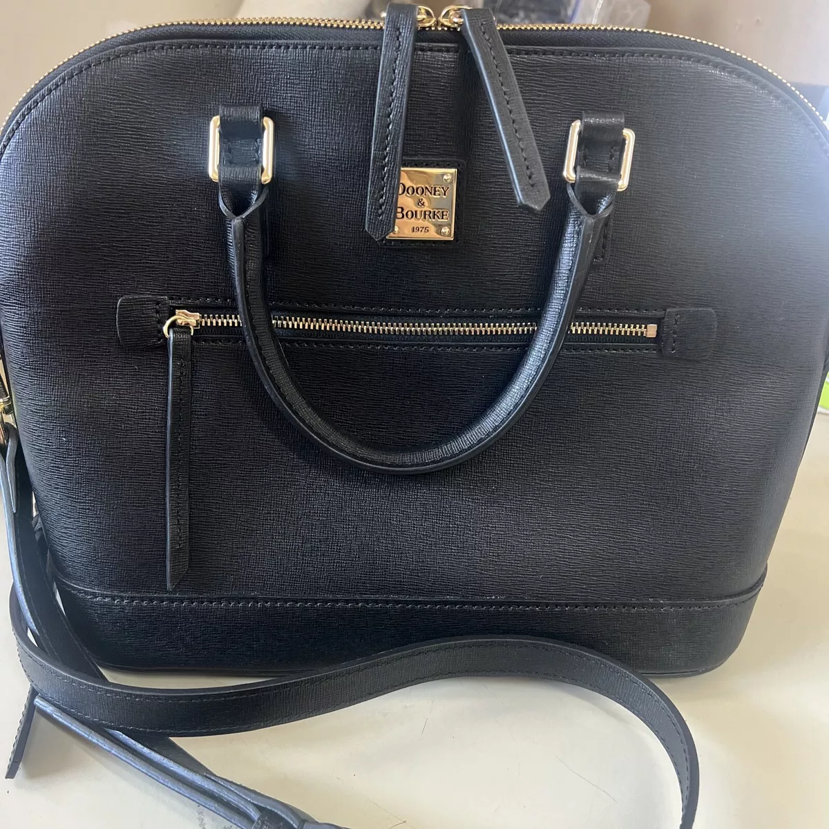 Dooney and Bourke Saffiano Domed Zip Satchel