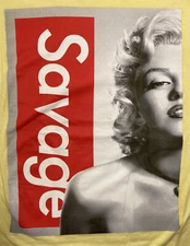 Proper Tees Womens Marilyn Monroe SAVAGE Graphic Yellow Size Medium 100% Cotton