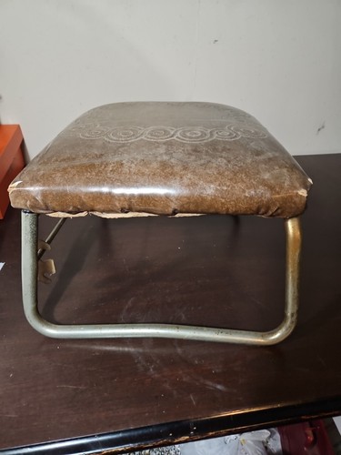 Vintage Retro 60s 70s MCM Adjustable Foot Stool/Ottoman - Picture 4 of 17