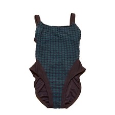 South Point by Jantzen Womens Bathing Suit Plaid Blue Green Swimsuit VTG