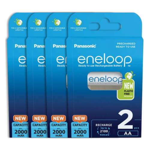 8 x Panasonic Eneloop AA 2000mAh Ni-MH Rechargeable batteries BK-3MCDE/2BE - Picture 1 of 5