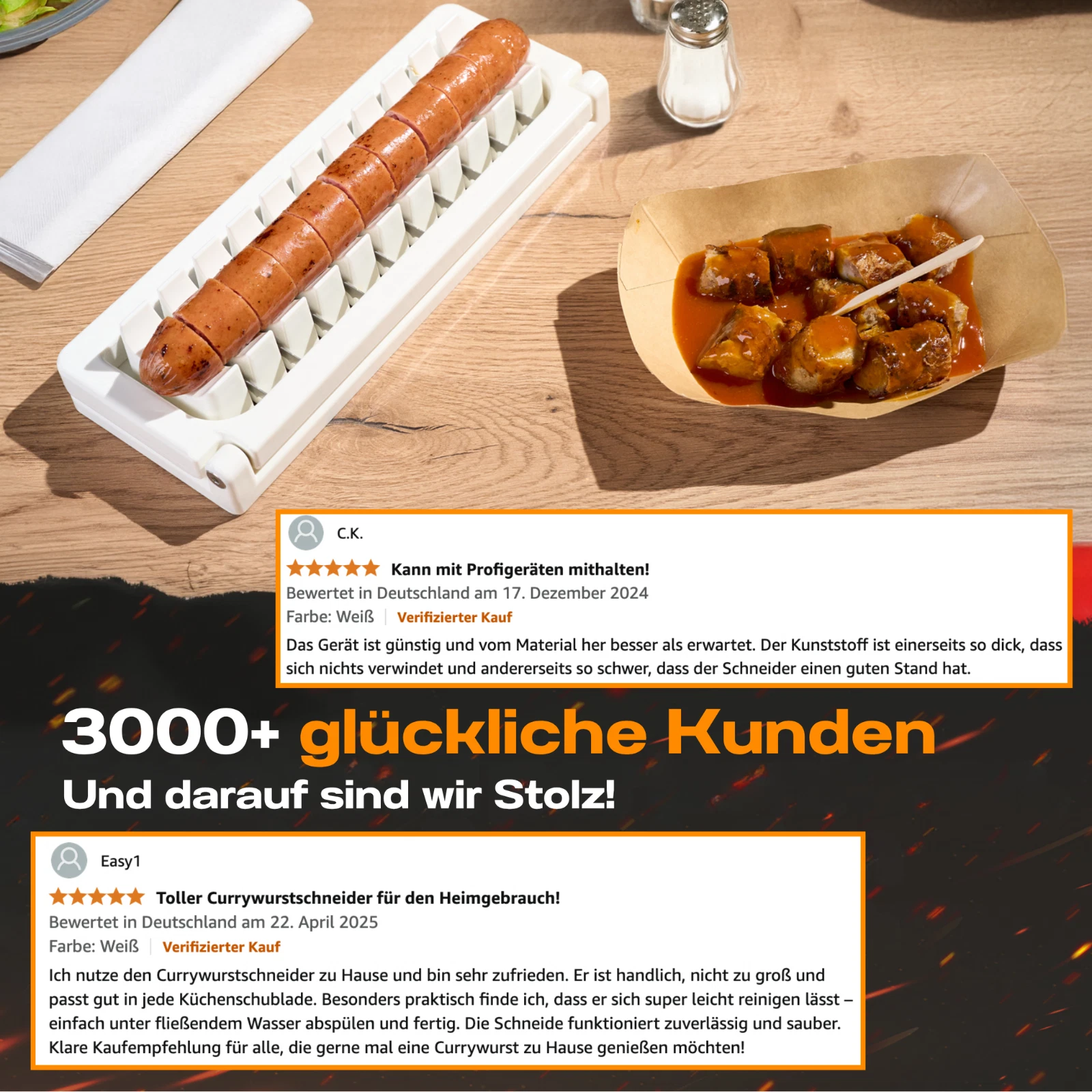 Einfache Reinigung des Currywurstschneiders in der Spülmaschine