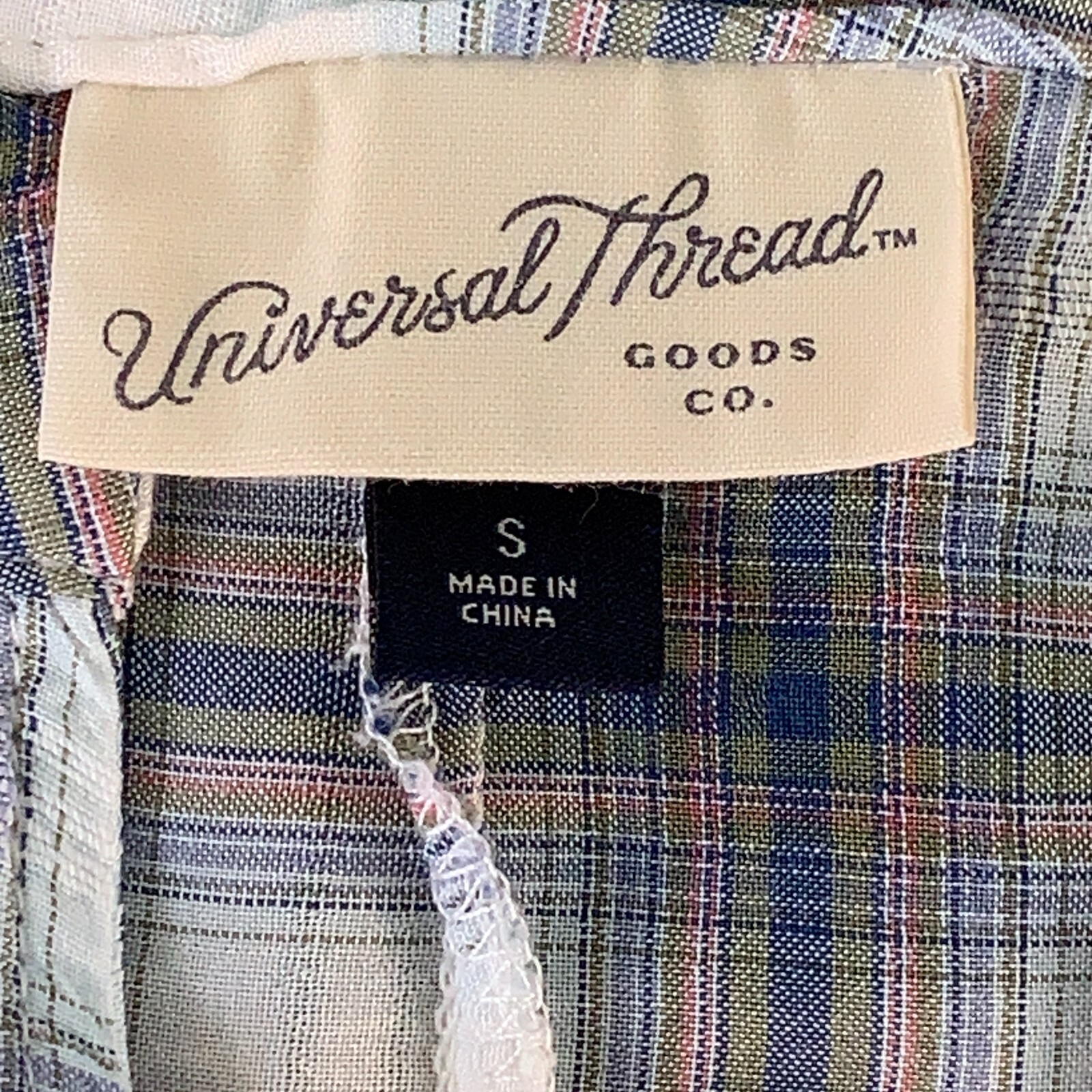 Universal Thread Women's Small Gray Plaid Short S… - image 2