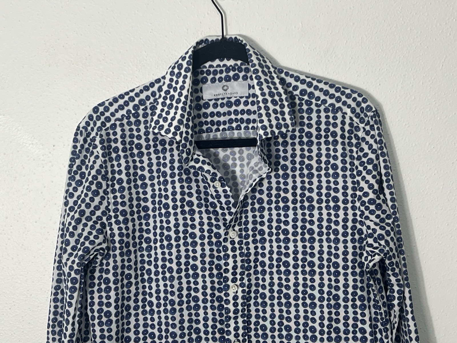 Knot Standard Blue Patterned Button Down Cotton S… - image 2