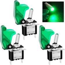 3Pcs Rocker Toggle Switch 12V 20A Heavy Duty Racing Car Automative Green