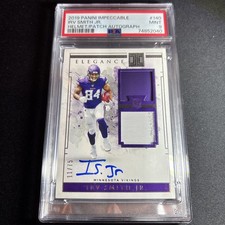 2019 Panini Impeccable Irv Smith Jr. Elegance Rookie Auto /75 Dual Relic PSA 9