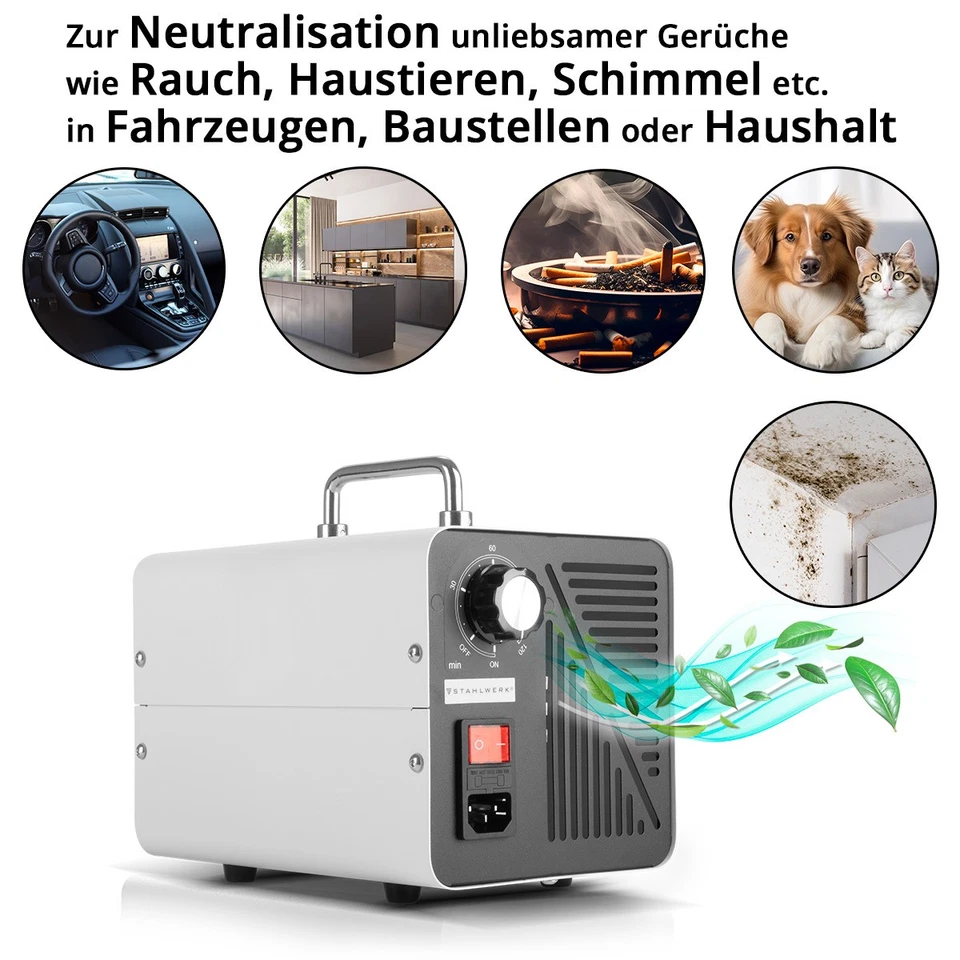 STAHLWERK Ozongenerator 40 g/h 200 qm Ozonisator Ozongerät Ozon Luftreiniger - Bild 4 von 4