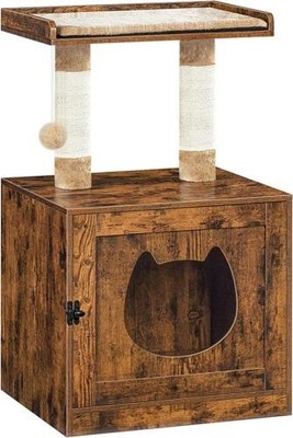 Katzentoilette Gehege Möbel mit Kratzbaum, versteckte Katzentoilette Schrank