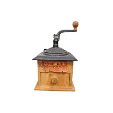 Vintage Colonial Coffee Mill Grinder #1707 Wrightsville Hardware Company - Wood
