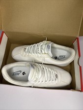 Nike Cortez '72 Básico Para Hombres Talla 14 Triple Blanco Atlético Cuero Zapatos Tenis