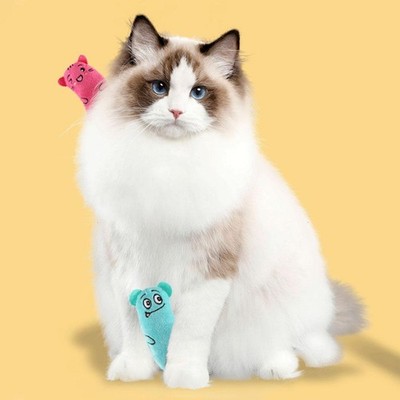 Cartoon cat toy doll Cat grinding teeth cleaning interactive toy- B7T4