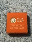9FINE MINT Cast Poured 100 Grams .999 FINE SILVER SQUARE/Bar ▫️🇺🇸⭐️⭐️