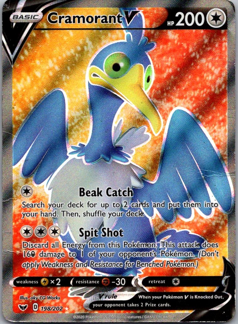 Cramorant V (Full Art) Holo Ultra Rare SWSH01: Sword & Shield Base Set 198/202 H