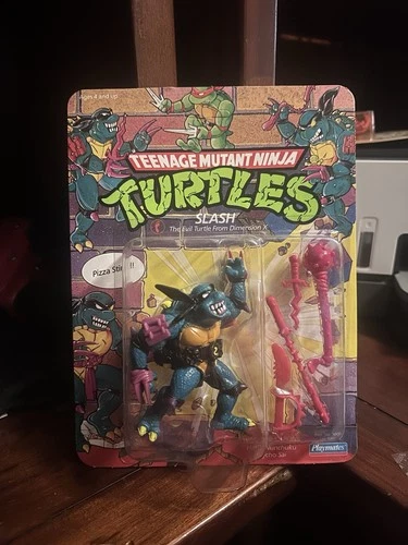 Vintage 1990 Playmates Teenage Mutant Ninja Turtles "Slash" Figure Sealed MOC