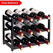 Elegant 3-Tier Wine Storage Rack: Contemporary Wooden Design for Wine Lovers