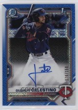 2021 Bowman Chrome Prospect HTA Choice Refractor Gilberto Celestino Auto 3p2