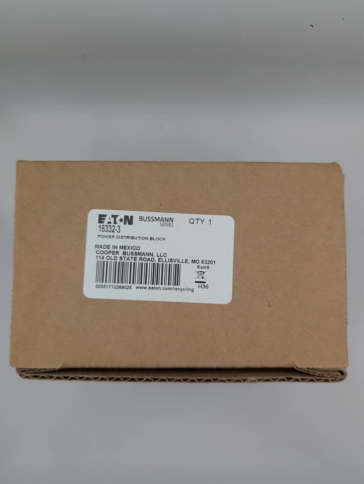 Eaton Bussman 16332-3 Power Distribution Block 310A 3P 1 Line 5 Load Connections - Image 3 of 4