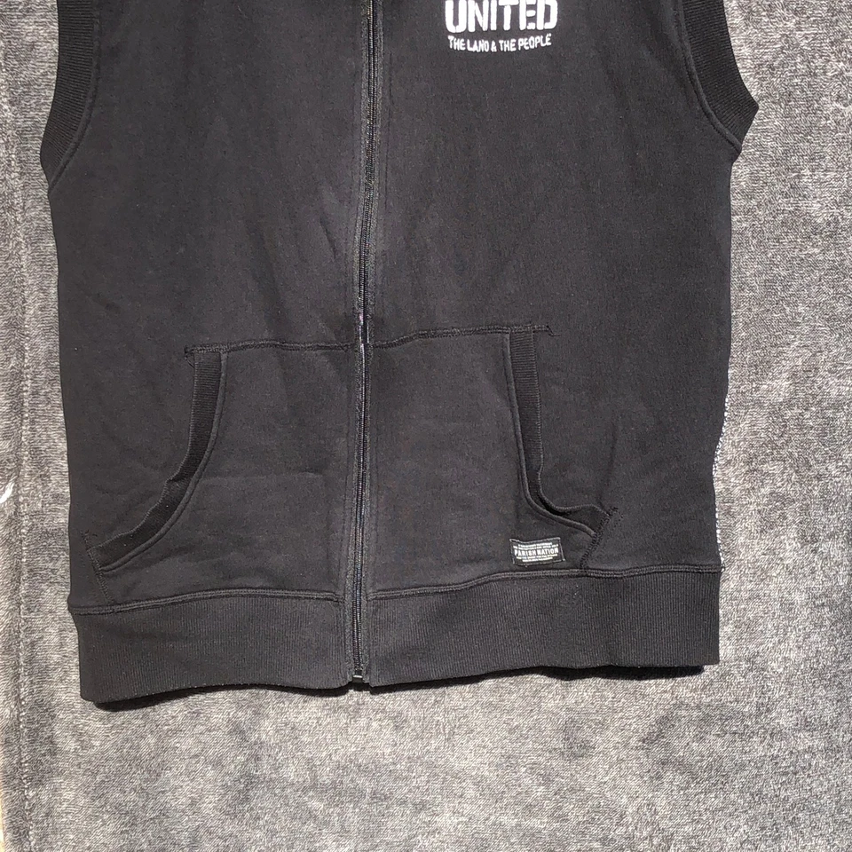 Sudadera con Capucha Parish Nation Para Hombres 2XL Roja Blanca Negra Sin Mangas Cremallera Completa Bolsa Canguro Foto 2 de 4