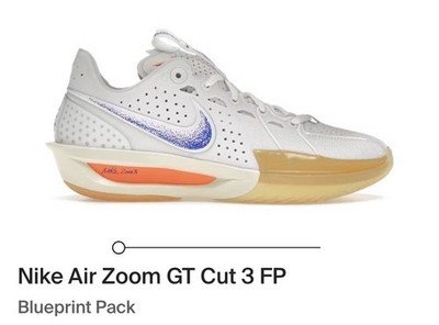 Nike Air Zoom GT Cut 3 FP Blueprint Pack White Blue Men's Size 11.5 HJ8206-100