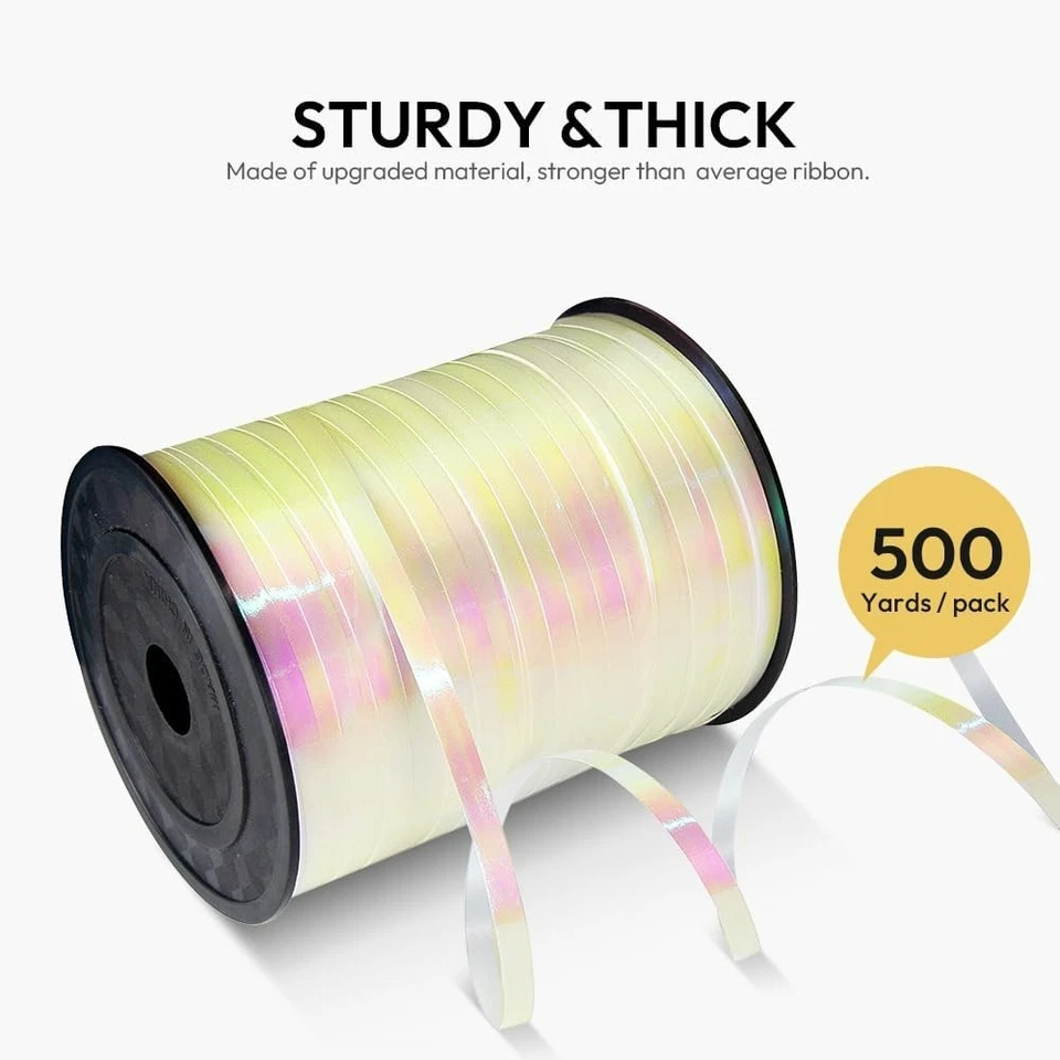 Cinta rizadora de 500 yardas, cintas rizadas de 3/16" para manualidades, globo blanco degradado Foto 4 de 4