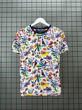 Polo Ralph Lauren T-Shirt Mens M Custom Slim Fit Polo Bear All Over Print Beach