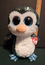 Ty Beanie Boos Flippables PAYTON the Penguin  Plush Color Changing Sequins-B