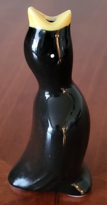 Ceramic Blackbird w/Yellow Beak Pie Steam Vent 4'' Mint Condition Vintage