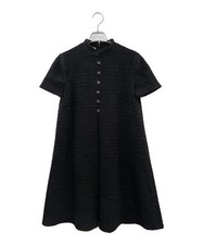 GUCCI                    GG Button Tweed Lame Dress/Slit Dress black 643341 ZAF3