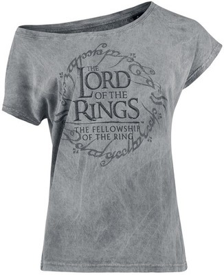 Der Herr der Ringe T-Shirt Damen Middle Earth Map grau