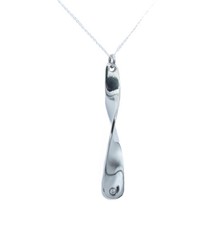 Tin Pendant Ten and Diamond Twist Drop Gift UK