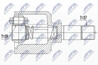 NTY NPW-PE-056 Gelenksatz, Antriebswelle Vorne Links FüR CitroËN Peugeot