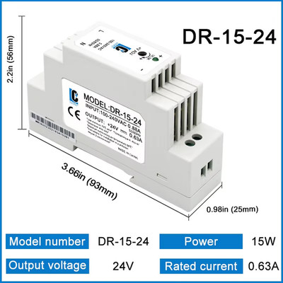 DR-15/60/100 Switching Power Supply 5V 12V 24V DIN Rail Power Supply Industrial 