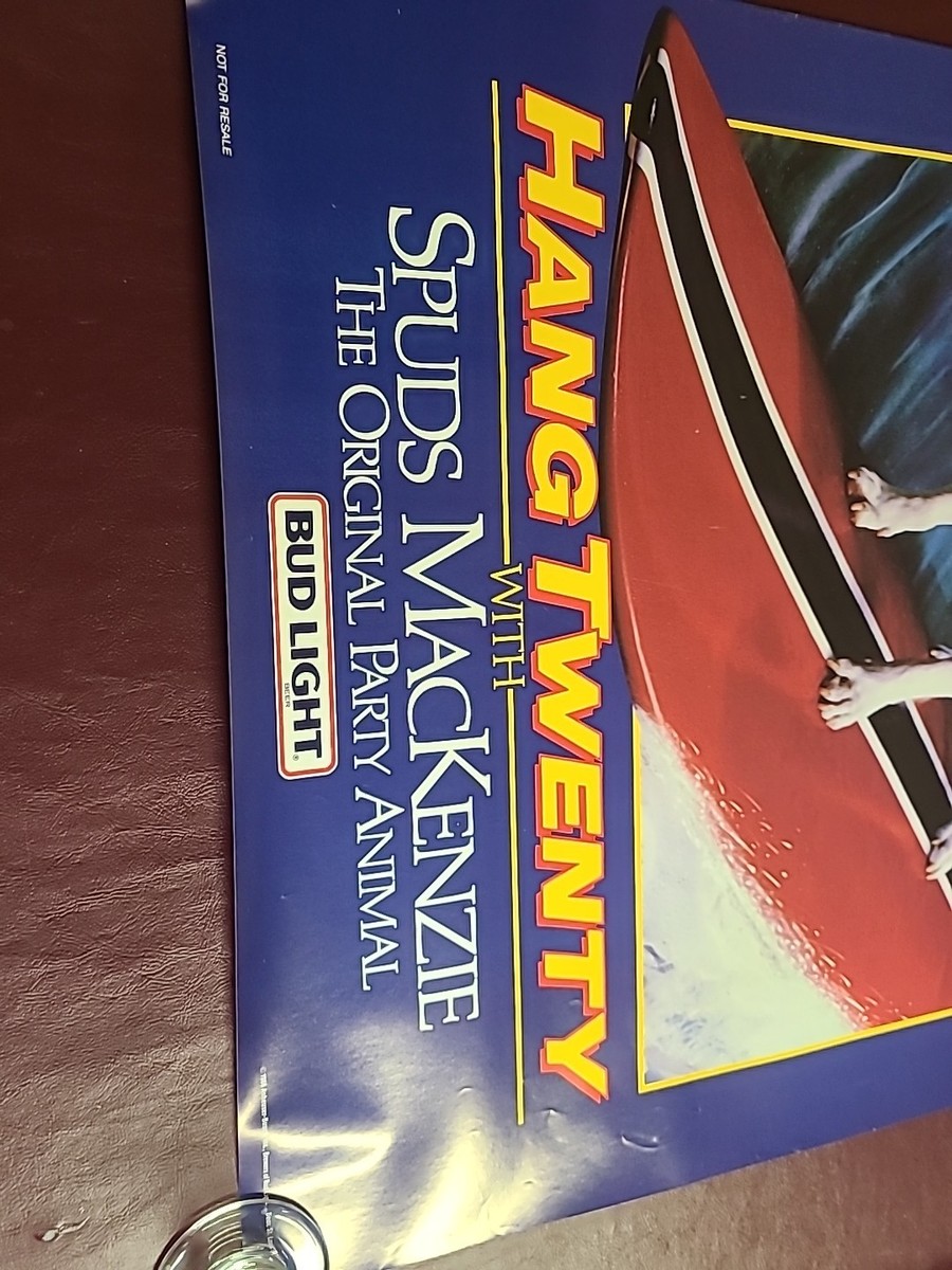 Vintage 1987 SPUDS MacKenzie SURFING DOG Advertising Bud Light