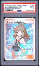 2019 POKEMON SUN & MOON UNBROKEN BONDS #209 FULL ART/GREEN'S EXPLORATION PSA 9 on eBay