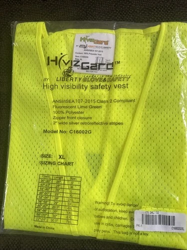 Liberty Glove & Safety C16822 - XL High Visibilty Safety Vest - product listing photo
