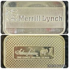 Merrill Lynch Silvertowne Reverse Silver .999 1 oz Bar Vintage Rare