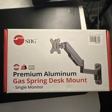 SIIG Gas Spring Wall Mount Monitor Arm 17-34in Gray VESA 75/100 Tilt/Rotate