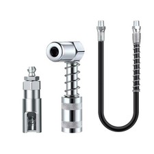 Slotted Right Angle 90&deg; Grease Gun Coupler 1/8Inch NPT Threads w/ 11.82" Hose