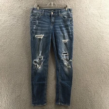 Silver Jeans Co Suki Skinny Jeans Womens 31 Mid Medium Blue Distressed Denim