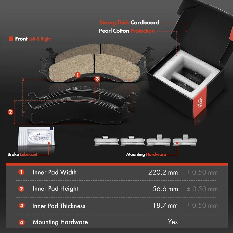 6x Rotor de freno de disco delantero y pastillas de freno de cerámica para Dodge B2500 B3500 Ram 2500 Van Foto 3 de 4