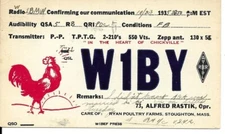 QSL  1935 Stoughton MA   radio card