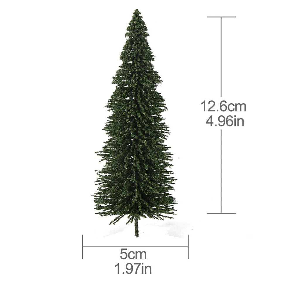 20pcs 12.5cm Model Pine Trees Deep Green Pines For O Scale Model Railroad Layout - Image 2 of 4