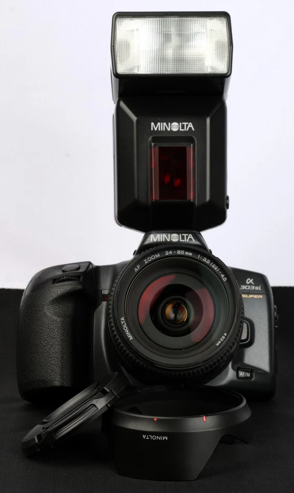 Minolta Alpha 303si Super AF 35mm Film SLR c/w AF 24-85/3.5-4.5 Lens & 3600 Kit - Image 4 of 4