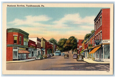 #ad #ad c1940#x27;s Soda Shop Cars Business Section Tunkhannock Pennsylvania PA Postcard $8.75