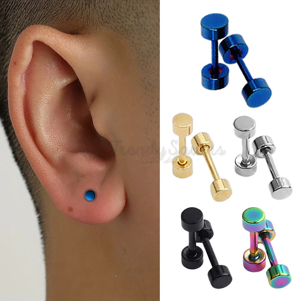 4MM Stainless Steel Cheater Ear Stretcher Plug Screw Piercing Punk