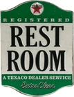 Texaco Restroom Embossed Metal Sign - Vintage Texaco Restroom Sign for Bathroom
