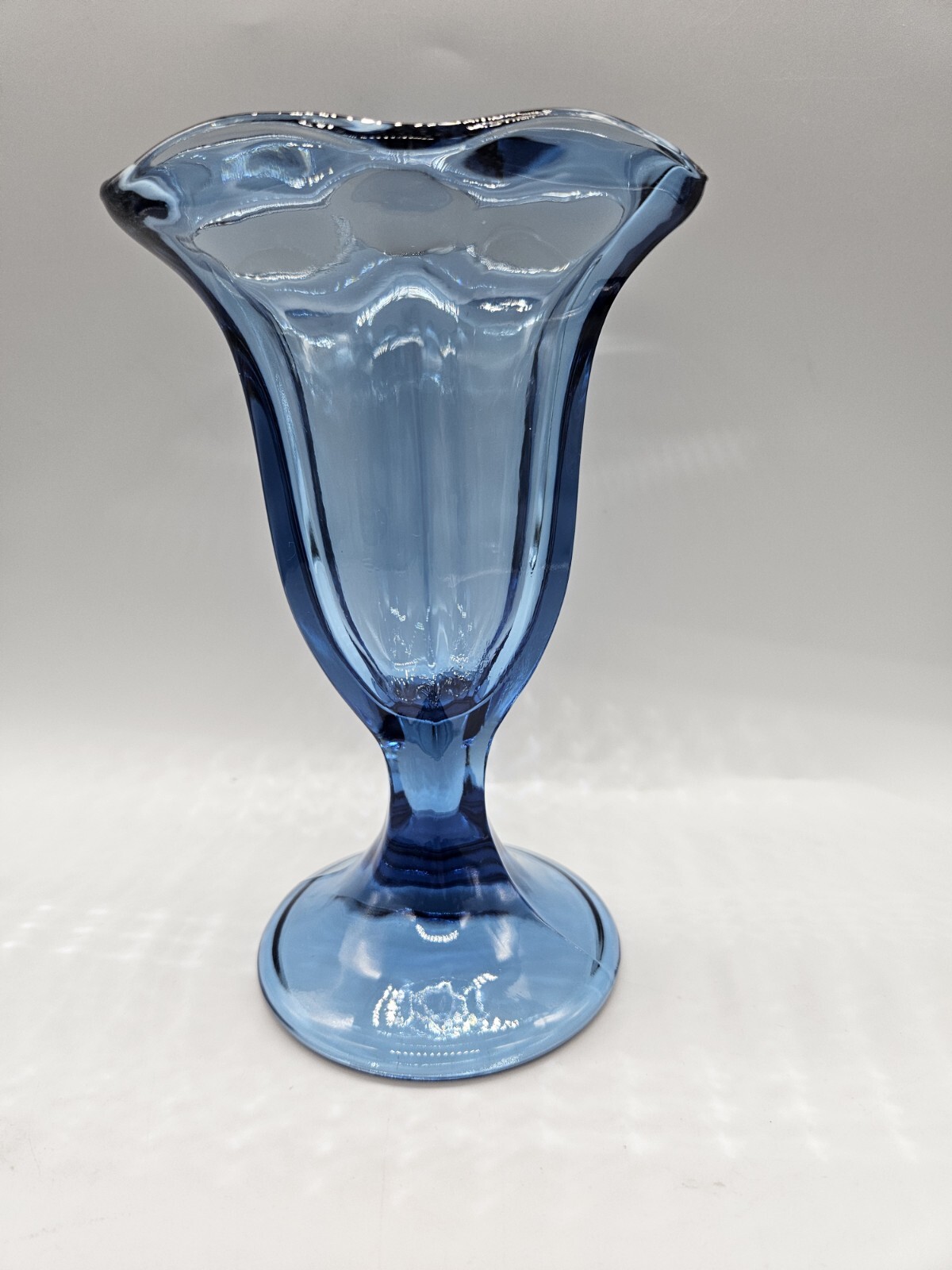 Vintage Anchor Hocking Sundae Fountain Ware Blue Footed Sundae Parfait ...