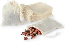 20 PCS Reusable Tea Bags, Empty Muslin Sachet Bags with Drawstring, Spice Bags