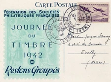 POSTCARDS. 1st DAYS.  TIMBRE DAY. YEAR 1942
