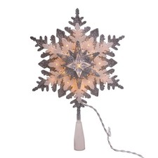 Kurt S. Adler Plastic Crystal Snowflake Tree Topper Clear 24 Inch 30 Lights